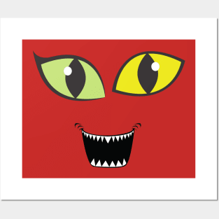 Cute Halloween  Monster Face Eleven With Teeth Costume Tee Posters and Art